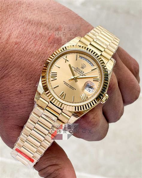 yellow gold day date rolex|Rolex Day-Date 228238.